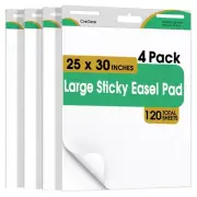 25 x 30 Inch Sticky Easel Pads, 4-Pack 30 Sheets/Pad Self-Stick Flip Chart Pa...