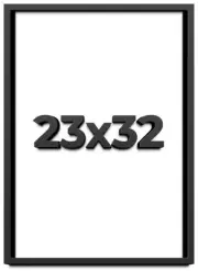 23x32 Shadow Box Frame Black | 1 inches Deep Real Wood Contemporary Shadowbox Di