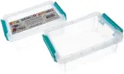 Joy Filled Storage Stackable Containers 2/Pkg Clear/Turquoise 5.5"X4"X2"