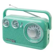 SB2003BT Bluetooth Retro Portable AM/FM Radio with AC or Battery Operation Teal