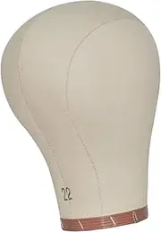 kokiya Canvas Mannequin Head Canvas Block Head Hairpieces Display, Portable, with Mounting Holes, Wig Holder for Making Wigs, 22inch