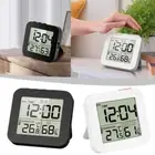 LCD Digital Clock with Alarm Thermometer Hygrometer Wall Clock N E✨y Z3X5