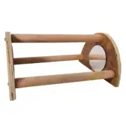 Chick Wooden Stand with Mirrors Trainning Perch Toy Roosting Bar for Baby Chicks