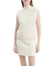 Theory Wool Cashmere Cable Knit Vest
