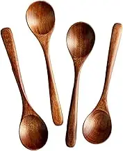Kitchen Bar Supplies Four Piece Pack Wooden Creative Simple Soup Spoon Suitable for Honey Drinking Soup Drinking Coffee