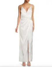 Aidan by Aidan Mattox V Neck Surplice Neckline Slit Gown SIZE 8
