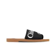 Chloe Woody Flat Mule Black (W)-US size 4.5 / CHC19U18808001/CHC22U188Z3001