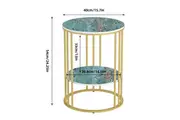 Vibe Geeks Stylish Two-tier Modern Side Table with Metal Frame