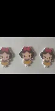6pc Snow-White Flat Back Resin Embellishment For Scrapbooking & Hair Bows