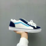 [美麗產品 2022] VANS 經典運動鞋男女藍色邊框在麵包車保險櫃/貨車方格圖案/貨車經典