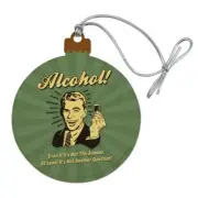 Alcohol Even if Not Answer Question Wood Christmas Tree Ornament