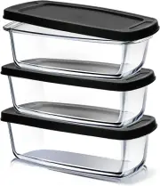 Glass Bread Pans, 1.9-Quart Deep Rectangular Loaf Pans for Baking