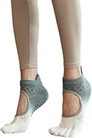 [SLEDEZ] Yoga Socks for Women Women's Five Finger Socks Pilates Split Toe Socks Indoor Floor Socks Yoga Socks(Colour 1)