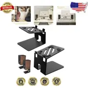Sturdy Speaker Stands with Rubber Feet - Stylish Design for Clear Sound, Black