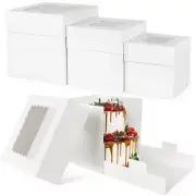 12Pc Tall Cake Boxes for Tier Cakes Bakery Boxes Containers for Wedding Birthday