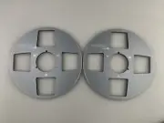 2X Pro 10.5" REVOX Grey 1/4" Empty Tape Reel For Reels To Reel Tape Recorders