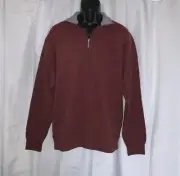 ORVIS SOFTEST 1/4 ZIP PULLOVER 100% Cotton Men's Medium Port Wine Sweatshirt NWT