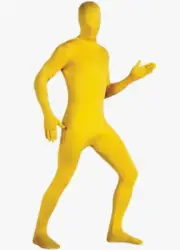 Yellow 2nd Skin Morph Suit Body Jumpsuit Adult Men Costume Medium Fits 5'4"