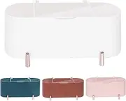 Glarks 1 Pack White Cotton Swab Holder, 3 Grids Separate Cotton Swabs Dispenser with Clear Lid, Cotton Ball Storage Box for Cotton Pads Swabs Rounds Balls (White)