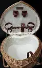PICNIC TIME Heart Wicker Picnic Basket, 2 Person Set, Couple Gifts, Vintage