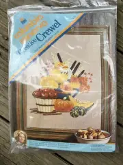 Vintage Crewel Embroidery Kit Columbia Minerva Harvest Arrangement Fall 7418