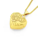 9ct Gold 15mm 'mum' Heart Locket