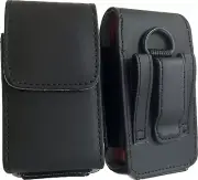 For Nokia 2780, 2760, 2720v Flip - Vertical Black Leather Magnetic Case