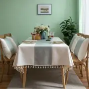 Cotton Geometric Jacquard Fabric Tablecloth Linen Rectangular Table Cover Tassel