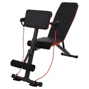 Adjustable Weight Bench for Full Body Workout, Sit Up Bench in Home Gym, Black, 130x30x110cm