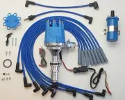 Small Cap FORD FE 390 427 428 BLUE HEI Distributor + 45k Coil + Spark Plug Wire