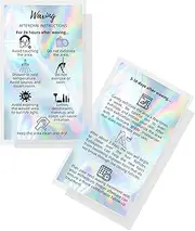Waxing Aftercare Cards | 50 Pack | Size 2 x 3.5” inches Business Card Size | Waxing Aftercare Kit Cards PMU Matches Pre-Waxing Card | Aftercare Instructions Holographic with Icons Design