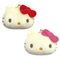 在飛比找momo購物網優惠-【小禮堂】Hello Kitty 絨毛大臉口金零錢包 - 復