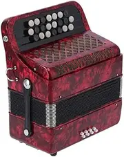 Accordion Concertina 22 Keys 8 Bass, Solo And Ensemble Musical Instrument, For Home And Classroom, With Strap And Backpack