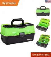 Outdoors 3-Tray Classic Tray Tackle Box, Portable Tackle Organizer, Frost Gre...