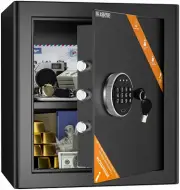 Security Home Safe, Cabinet Fireproof Safe Box with Digital Keypad Safety Key L