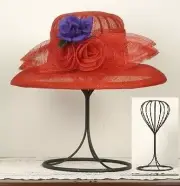 BLACK METAL FRAME HAT STORAGE DISPLAY STAND SMALL 14" HIGH X 8" WIDE