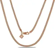 [KEZEF] Miami Cuban Link Chain Necklaces - 3mm 925 Sterling Silver Chains in 7-36 In - Sterling Silver Jewelry in 18K Tarnish Free Gold Plated, Rose Gold Plated & Sterling Silver Necklaces for Men Women