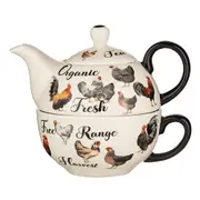 3pc Ashdene Heartland Brewing Tea For One Teapot w/ Stainless Steel Infuser/Cup