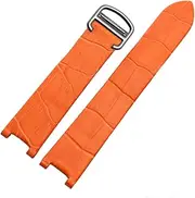 20 mm For Pasha De Cartier Leather Watch Band Strap Orange Bracelet Belt