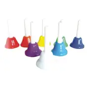 NEW Drumfire Hand Bells 8 Piece Set Rainbow Percussion Education