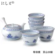 Teapot and tea setKyoto landscape paintingArita wareNishinippon Tok From Japan