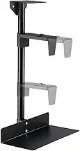 Under Desk PC Mount, 360° Swivel Computer Tower Holder CPU Storage Bracket, Hanging/Side Mounting Under Desk CPU Holder, Max Load Range 0-30kg, Height & Width Adjustable for Office Home(Black)