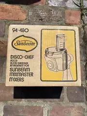 VINTAGE NOS FACTORY SEALED SUNBEAM DISCO-CHEF 94-480 FOOD ATTACHMENT MIXMASTER