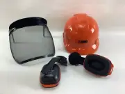 Helmet Forestry Plastic Protection Hearing Visor And Headphones Adjustable