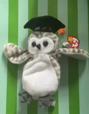 Ty Beanie Babies Wiser Owl Class Of 99 1999 Stuffed Animal Toy P.E Pellets