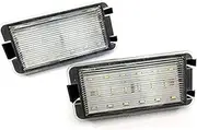 FIQOME 2x LED Licence Number Plate Light White Canbus, for Altea Arosa Cordoba Ibiza Leon Toledo Car Number Plate Led Light
