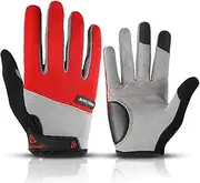 [SUJAYU] Fullfinger Cycling Gloves for Men Women, Touchscreen Full Finger Bike Gloves for Men Cycling, Paded MTB Glove Biking Glove for Men Bicycle Accessories