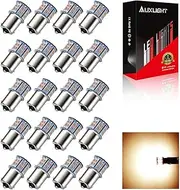 AUXLIGHT 20 PCS 1156 1141 1003 7506 BA15S RV Interior Light Bulbs, Super Bright 50SMD LED Replacement for 12 Volt RV Camper Trailer Boat Trunk Interior Lights (Warm White)