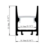 Surface Strip Light Profile L2000mm W17mm Opal Aluminium - VB-ALP1430-2M