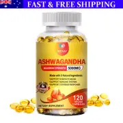 Organic Ashwagandha Relief Stress Anxiety Boosts Immunity 5000mg 120 Capsules